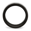 Lex & Lu Chisel Stainless Steel Polished Black IP Grooved Ring LAL42071- 2 - Lex & Lu