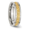 Lex & Lu Chisel Stainless Steel Grooved Yellow Plated Ladies 6mm Band Ring LAL42079- 4 - Lex & Lu