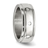 Lex & Lu Chisel Stainless Steel Polished Grooved Ring LAL42083- 4 - Lex & Lu