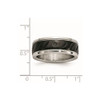 Lex & Lu Chisel Stainless Steel Polished Black IP Grooved Ring LAL42086- 6 - Lex & Lu