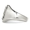 Lex & Lu Chisel Stainless Steel w/Sterling Silver w/Rhodium Eagle Ring- 3 - Lex & Lu