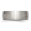 Lex & Lu Chisel Stainless Steel Brushed CZ Cross Ring- 3 - Lex & Lu