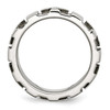 Lex & Lu Chisel Stainless Steel Crosses w/Diamond 9.00mm Brushed Band Ring- 2 - Lex & Lu