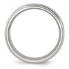 Lex & Lu Chisel Stainless Steel Grooved Edge 8mm Brushed and Polished Band Ring- 2 - Lex & Lu