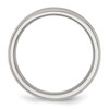 Lex & Lu Chisel Stainless Steel Concave Beveled Edge 6mm Brushed Band Ring- 2 - Lex & Lu