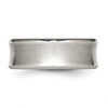 Lex & Lu Chisel Stainless Steel Beveled Edge Concave 8mm Brushed Band Ring- 3 - Lex & Lu