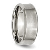 Lex & Lu Chisel Stainless Steel Beveled Edge Concave 8mm Brushed Band Ring- 4 - Lex & Lu