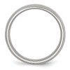 Lex & Lu Chisel Stainless Steel Grooved 6mm Brushed and Polished Band Ring- 2 - Lex & Lu