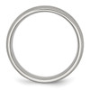 Lex & Lu Chisel Stainless Steel Grooved 8mm Brushed and Polished Band Ring- 2 - Lex & Lu
