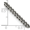 Lex & Lu Chisel Stainless Steel 4.0mm Round Curb Antiqued Chain Necklace- 3 - Lex & Lu