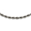 Lex & Lu Chisel Stainless Steel Polished 7mm Rope Necklace - Lex & Lu