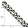 Lex & Lu Chisel Stainless Steel 9.25mm Oxidized Curb Chain Necklace or Bracelet- 4 - Lex & Lu