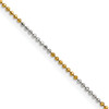 Lex & Lu Chisel White & Yellow Rhodium over Brass 1.50mm Ball Chain Necklace - Lex & Lu