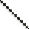 Lex & Lu Chisel Stainless Steel 3.0mm IP Black-plated Ball Chain Necklace - Lex & Lu