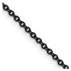 Lex & Lu Chisel Stainless Steel IP Black-plated 2.30mm Cable Chain Necklace - Lex & Lu