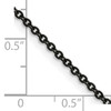 Lex & Lu Chisel Stainless Steel IP Black-plated 2.30mm Cable Chain Necklace- 3 - Lex & Lu