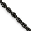 Lex & Lu Chisel Stainless Steel IP Black-plated 4.0mm Rope Chain Necklace - Lex & Lu