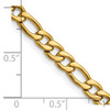 Lex & Lu Chisel Stainless Steel Yellow-plated 6.30mm Figaro Chain Necklace or Bracelet- 3 - Lex & Lu