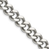 Lex & Lu Chisel Stainless Steel 11.50mm Curb Chain Necklace or Bracelet - Lex & Lu