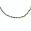 Lex & Lu Chisel Stainless Steel Yellow Plated Ball & Rope Twisted Necklace - Lex & Lu