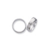 Lex & Lu Chisel Titanium Ridged Edge 6mm Brushed and Polished Band Ring LAL42290- 2 - Lex & Lu