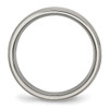 Lex & Lu Chisel Titanium Ridged Edge 6mm Brushed and Polished Band Ring LAL42290- 3 - Lex & Lu