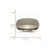 Lex & Lu Chisel Titanium Stone Finish 7mm Band Ring- 6 - Lex & Lu