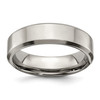 Lex & Lu Chisel Titanium Beveled Edge 6mm Brushed & Polished Band Ring LAL42298 - Lex & Lu