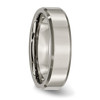 Lex & Lu Chisel Titanium Beveled Edge 6mm Brushed & Polished Band Ring LAL42298- 4 - Lex & Lu