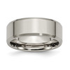 Lex & Lu Chisel Titanium Beveled Edge 8mm Brushed & Polished Band Ring LAL42299 - Lex & Lu