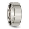 Lex & Lu Chisel Titanium Beveled Edge 8mm Brushed & Polished Band Ring LAL42299- 4 - Lex & Lu