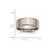 Lex & Lu Chisel Titanium Beveled Edge 8mm Brushed & Polished Band Ring LAL42299- 6 - Lex & Lu