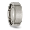 Lex & Lu Chisel Titanium Beveled Edge 8mm Brushed & Polished Band Ring LAL42301- 4 - Lex & Lu