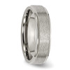 Lex & Lu Chisel Titanium Ridged Edge 6mm Satin and Polished Band Ring LAL42332- 4 - Lex & Lu