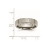 Lex & Lu Chisel Titanium Ridged Edge 6mm Satin and Polished Band Ring LAL42332- 6 - Lex & Lu