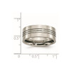 Lex & Lu Chisel Titanium Grooved 9mm Polished Band Ring- 6 - Lex & Lu