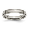 Lex & Lu Chisel Titanium Grooved and Beaded Edge 4mm Polished Band Ring - Lex & Lu