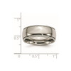 Lex & Lu Chisel Titanium Grooved and Beaded Edge 8mm Polished Band Ring LAL42342- 6 - Lex & Lu