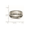 Lex & Lu Chisel Titanium Grooved and Beaded Edge 8mm Polished Band Ring LAL42344- 6 - Lex & Lu