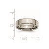 Lex & Lu Chisel Titanium Beveled Edge 6mm Polished Band Ring- 6 - Lex & Lu