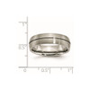 Lex & Lu Chisel Titanium Grooved 6mm Satin Band Ring- 6 - Lex & Lu