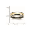 Lex & Lu Chisel Titanium 14k Yellow Inlay 6mm Polished Band Ring- 6 - Lex & Lu