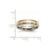 Lex & Lu Chisel Titanium 14k Yellow Inlay 5mm Brushed Band Ring- 6 - Lex & Lu