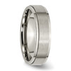 Lex & Lu Chisel Titanium Ridged Edge 6mm Brushed and Polished Band Ring LAL42403- 4 - Lex & Lu