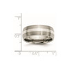 Lex & Lu Chisel Titanium Sterling Silver Inlay 8mm Brushed Band Ring LAL42421- 6 - Lex & Lu
