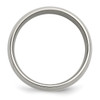 Lex & Lu Chisel Titanium Sterling Silver Inlay 8mm Polished Band Ring- 2 - Lex & Lu