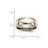 Lex & Lu Chisel Titanium Sterling Silver Inlay 8mm Polished Band Ring- 6 - Lex & Lu