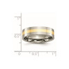 Lex & Lu Chisel Titanium 14k Yellow Inlay Flat 6mm Polished Band Ring- 6 - Lex & Lu