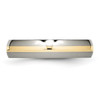 Lex & Lu Chisel Titanium 14k Yellow Inlay 5mm Polished Band Ring- 3 - Lex & Lu