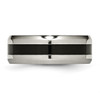 Lex & Lu Chisel Titanium Black Enameled 8mm Polished Band Ring- 3 - Lex & Lu